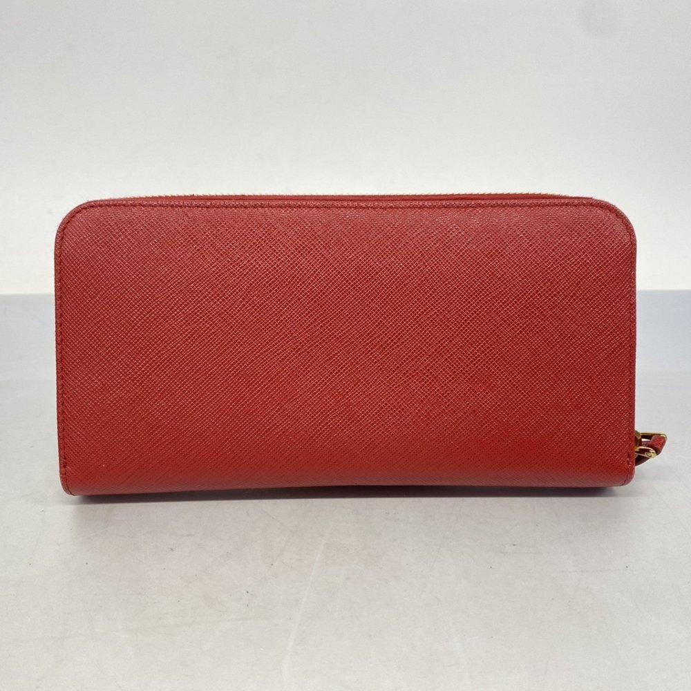 Prada Long Wallet Saffiano Leather Red Women's - Picture 12 of 12